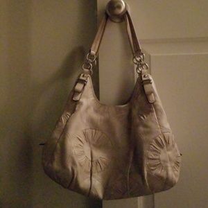 Cream Coach leather purse